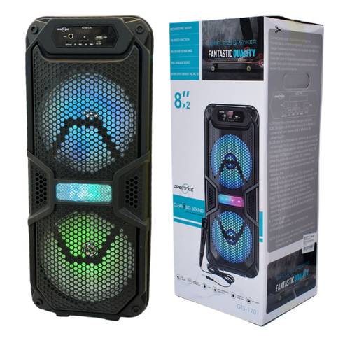اسپیکر بلوتوثی قابل حمل مدل GTS-1701 دوبل باند 8 اینچ
