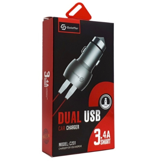 خرید شارژر فندکی همراه کابل سولوفر