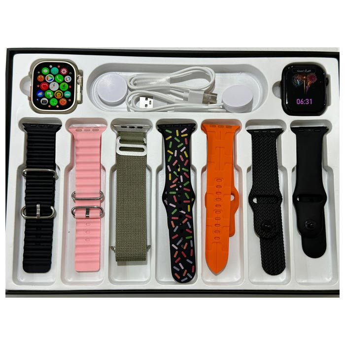 خرید پک دوتایی ساعت هوشمند wisme مدل ws66 با 7 بند متنوع