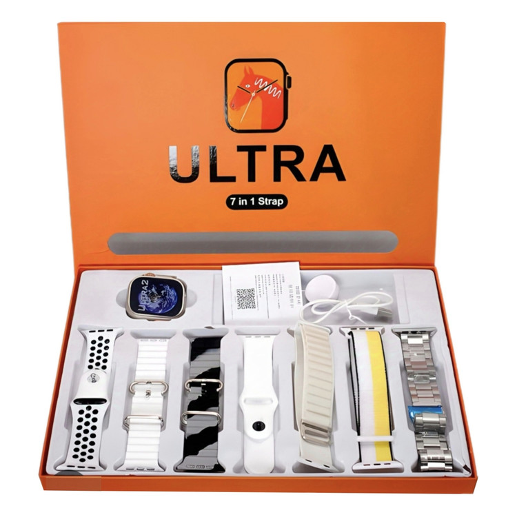 خرید ساعت هوشمند ULTRA با 7 بند فلزی رولکسی استیل ضدزنگ