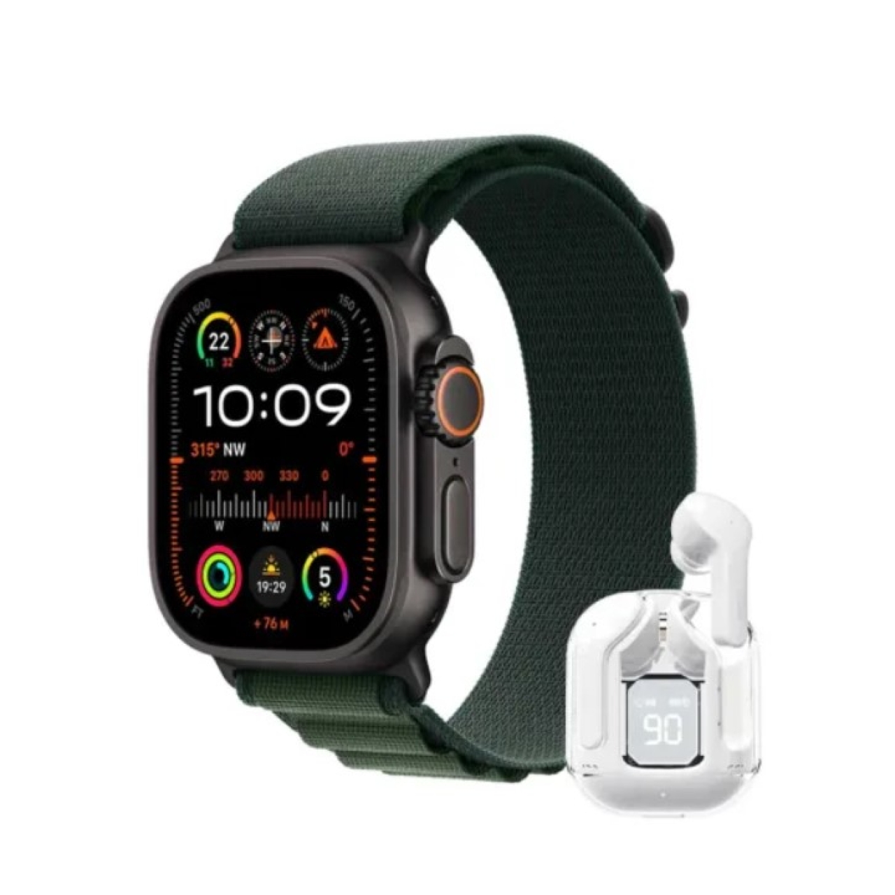 پک ساعت هوشمند اولترا و ایرپاد شیشه ای ویسمی مدل WS-X19 ULTRA3 با 5 بند ساعت