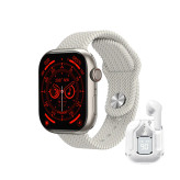 ایرپاد شیشه و ساعت اپل با بندساعت کتان