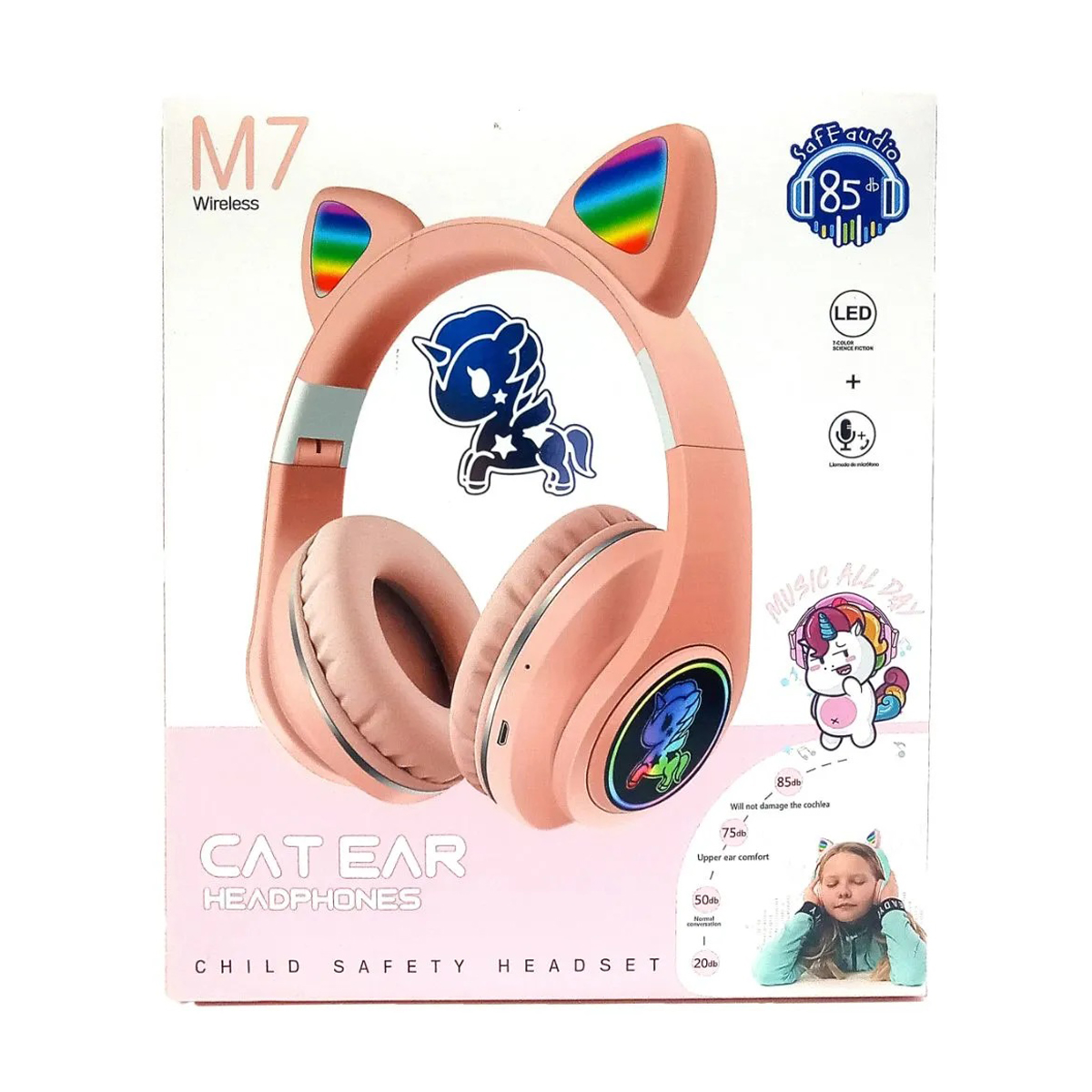 قیمت هدفون بلوتوثی رقص نوردار طرح خرگوشی مدل کت ایر ام۷