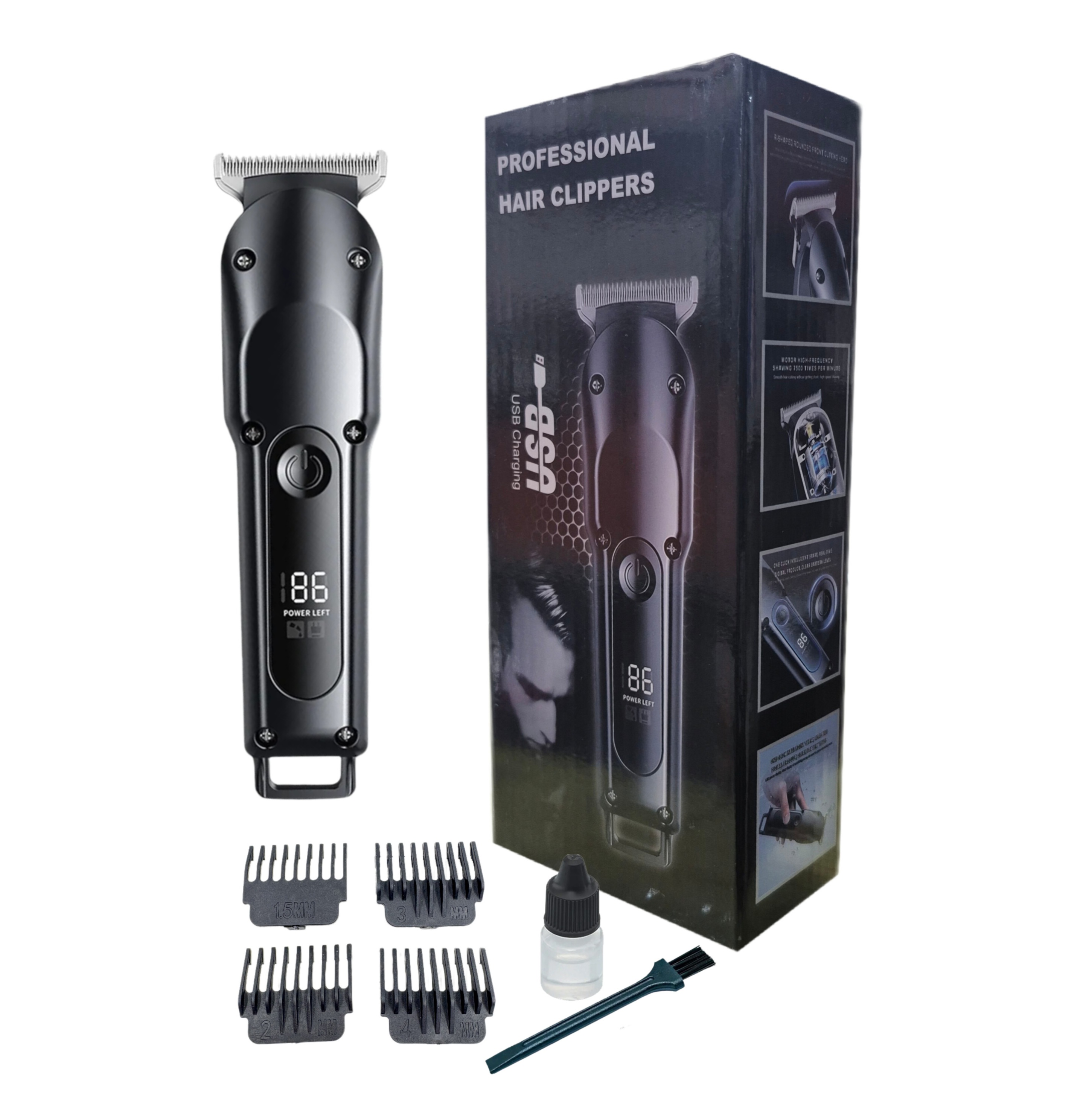 ماشین اصلاح شارژی مخصوص مردان با نمایشگر دیجیتالی درصد باتری