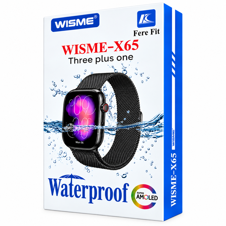 ساعت هوشمند سری۱۰ ویسمی مدل WISME-X65 ضد آب با نمایشگر Super Amoled و 3 بند متنوع